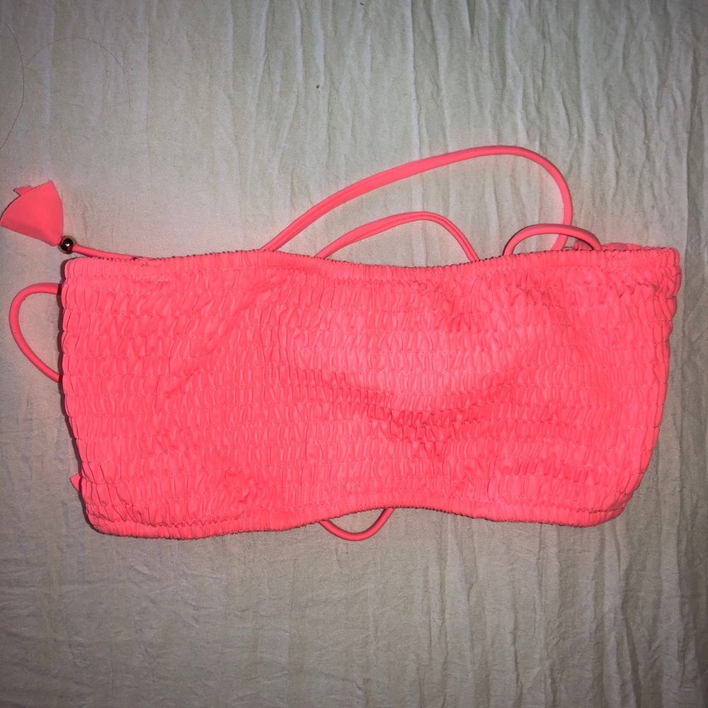 Victoria Secret bright pink strapless bikini top